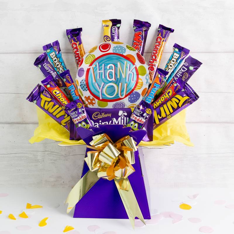 The Thank You Balloon Deluxe Cadburys Chocolate Bouquet