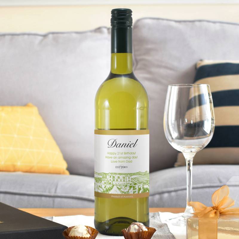 Personalised Free Text Vineyard White Wine