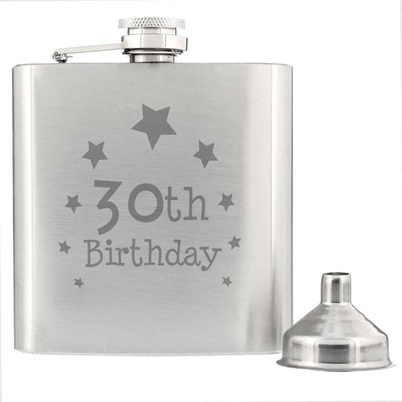 30th Birthday Hip Flask