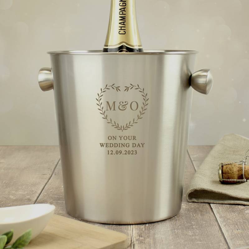 Personalised Botanical Stainless Steel Ice Bucket