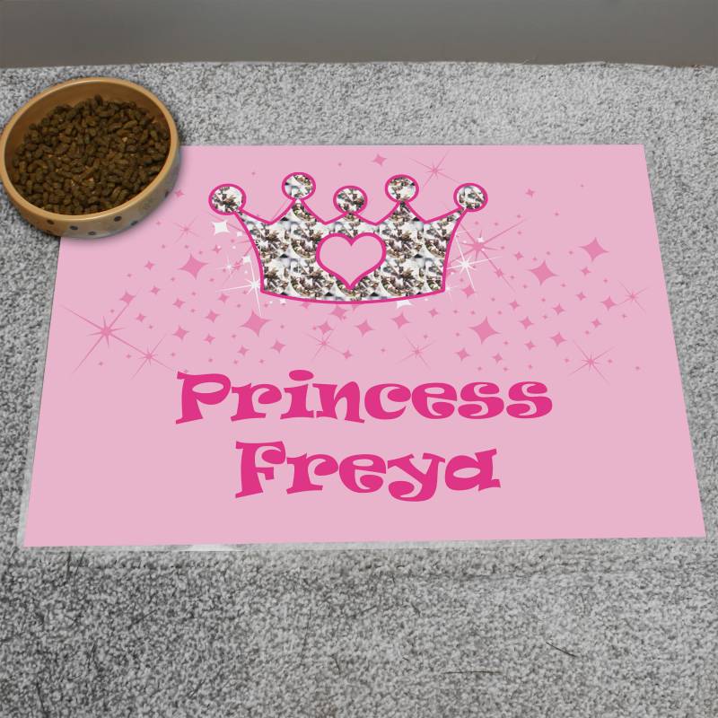 Personalised Pink Princess Pet Placemat