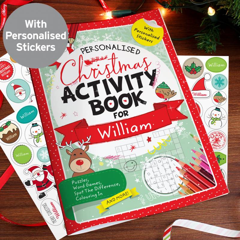 Personalised Christmas Activity Book with Stickers