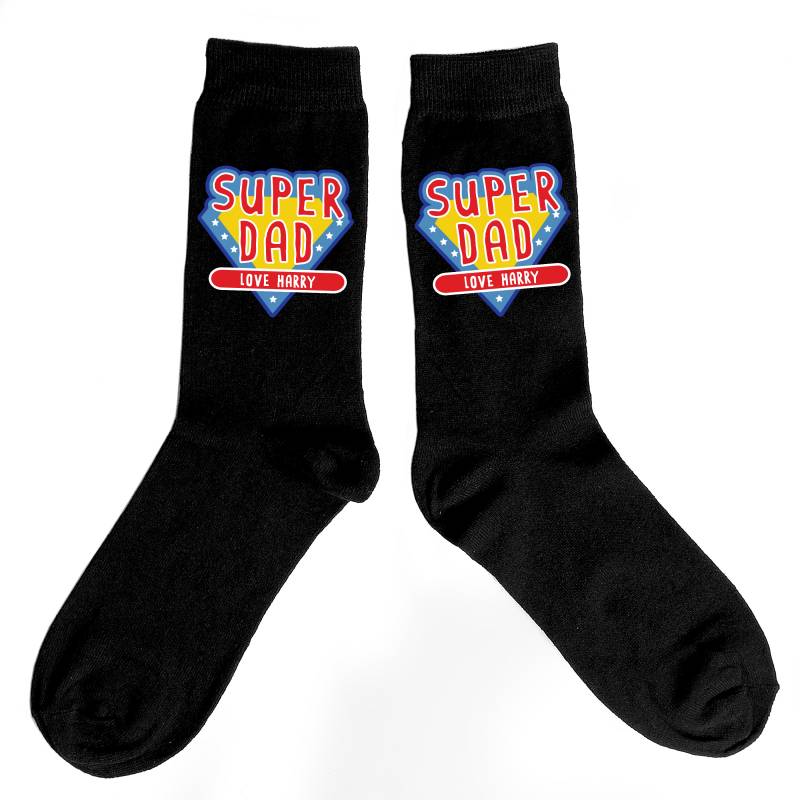 Personalised Super Dad Mens Socks