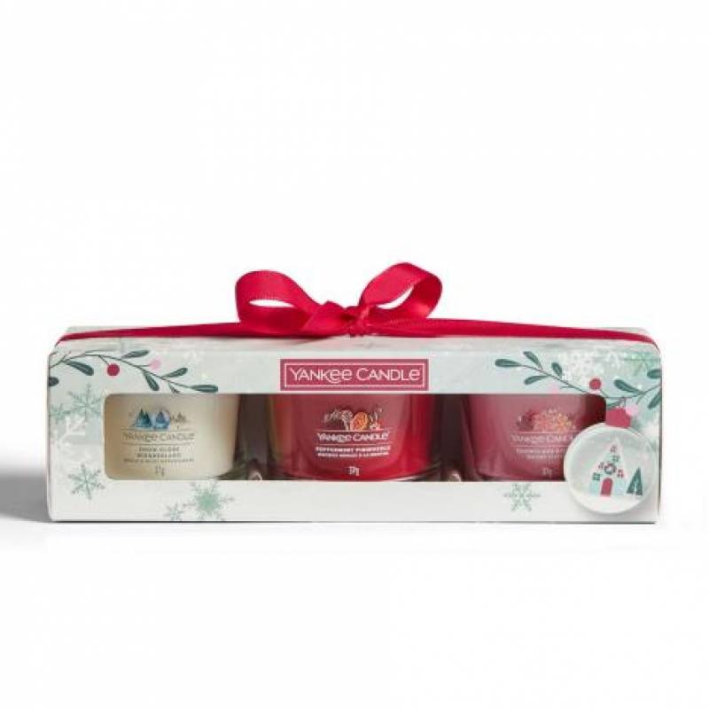 Yankee Candle 3 Filled Votive Candle Christmas Gift Set